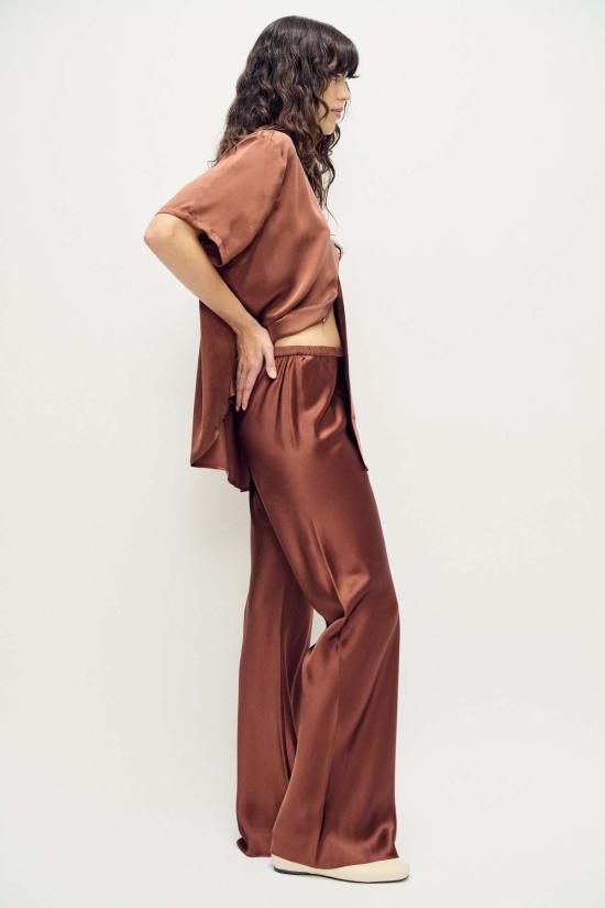  실크 런드리 스트레이트 팬츠 실크 세탁 바이어스컷 팬츠 루트 - SILK LAUNDRY