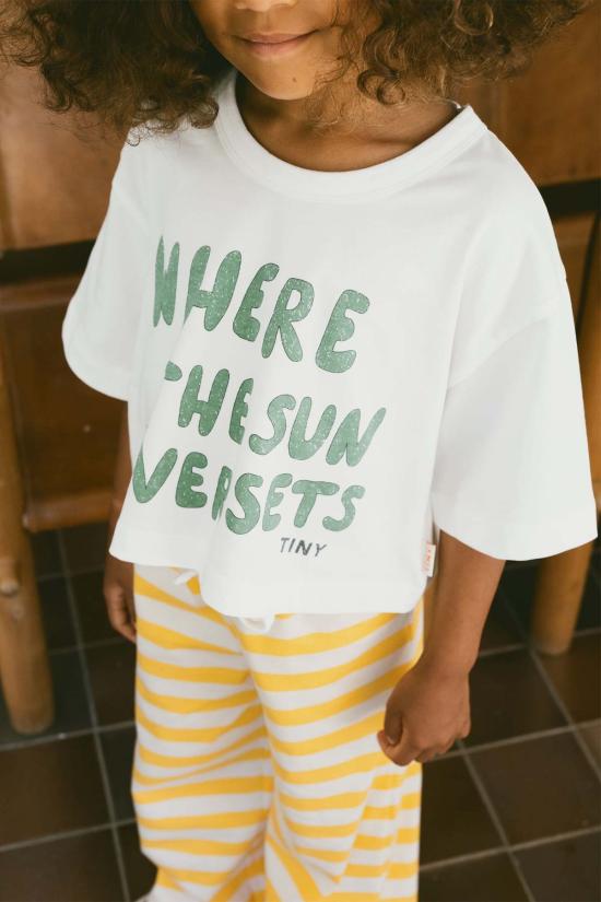  [키즈] 타이니코튼 티셔츠 스 더 선 그래픽 크롭 티 오프 화이트 - TINYCOTTONS