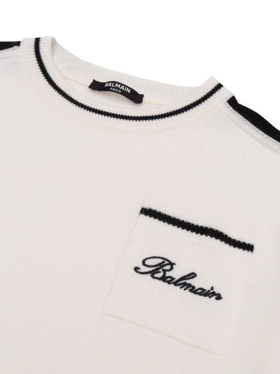  [키즈] 발망 풀오버 키즈 점퍼 화이트 - BALMAIN