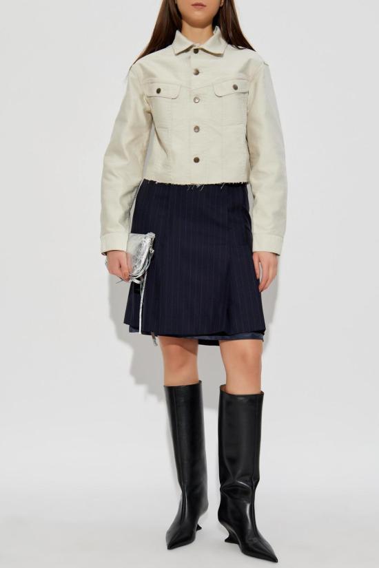  마르지엘라 미디 스커트 메종  스트라이프 패턴  (블루) - MAISON MARGIELA