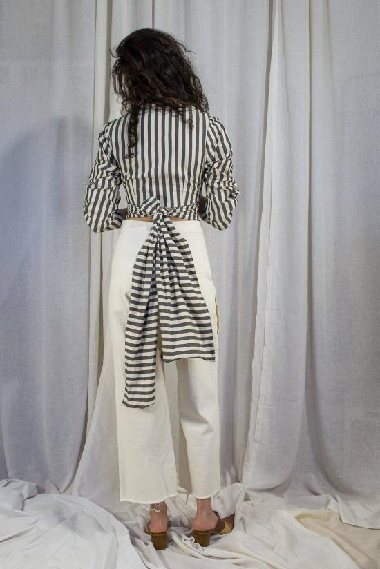  케흘러 오마지오 블라우스 칼레 스트라이프 랩탑 블랙 스트라이프 - KAHLER OMAGGIO