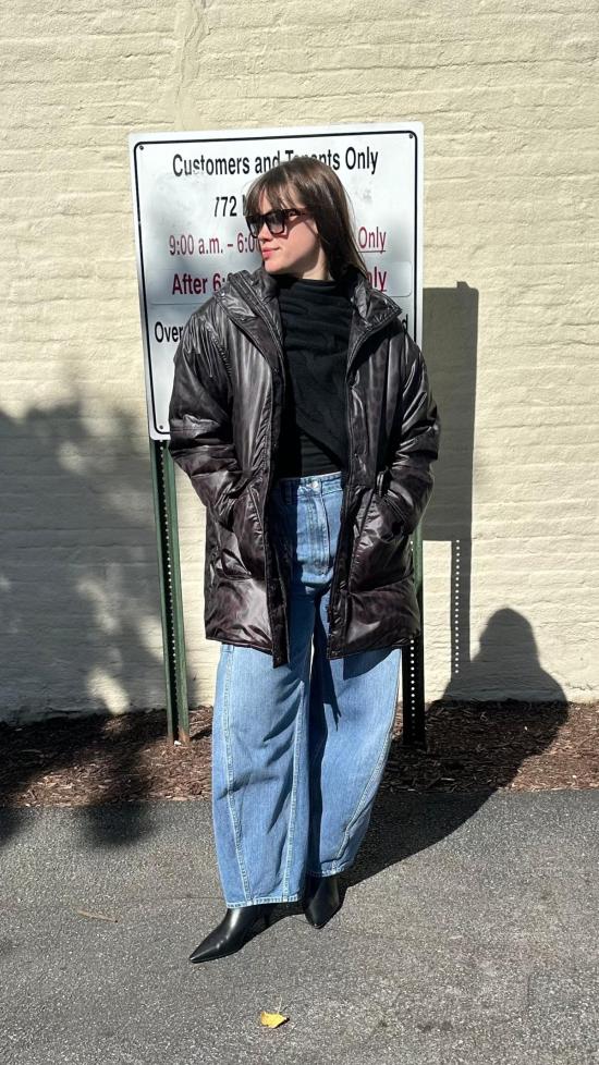  BERENICE 가죽 자켓 베레니스 블루종 롱 재킷 다크 레오파드