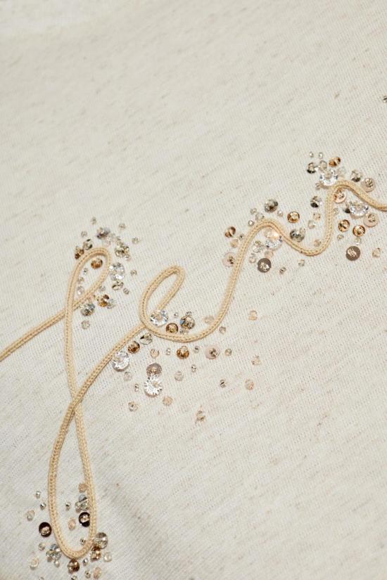  펜디 반팔 티셔츠 쉬머링 아플리케 베이지  티셔츠 - FENDI