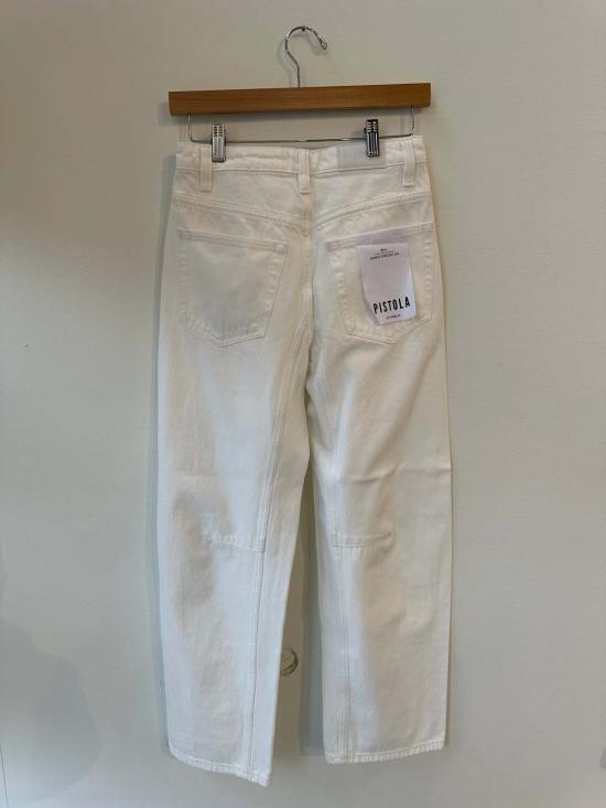  피스톨라 데님 팬츠 보 심드 크레센트 레그 진 페이퍼 화이트 - PISTOLA