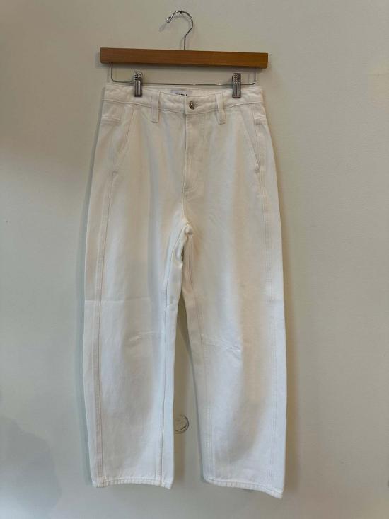  피스톨라 데님 팬츠 보 심드 크레센트 레그 진 페이퍼 화이트