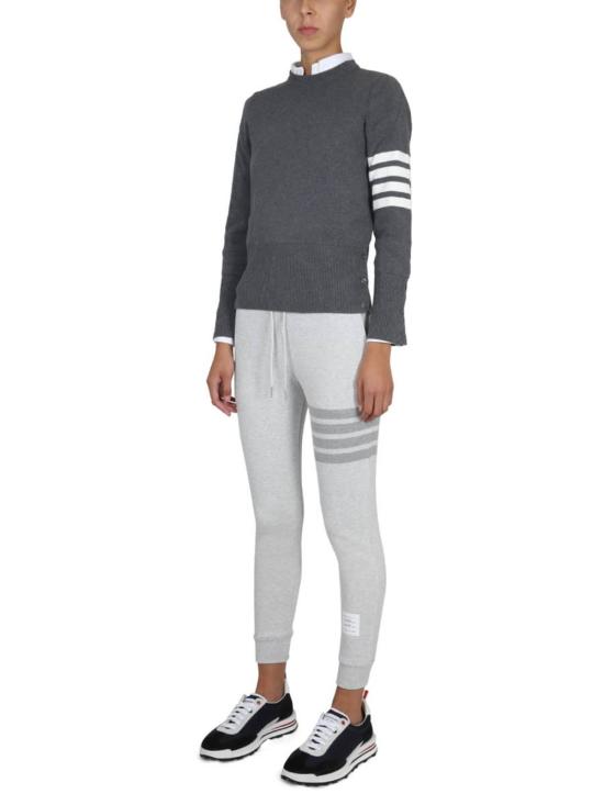  톰브라운 터틀넥 톰 브라운 코튼 저지 플리스 그레이 - THOM BROWNE