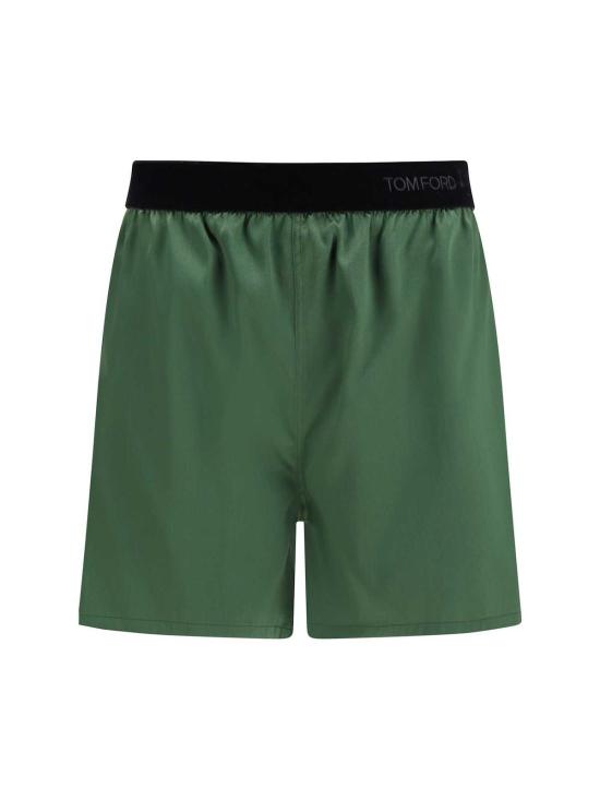  톰포드 숏팬츠 톰 포드 스트레치 실크 새틴 잠옷 반바지 블랙