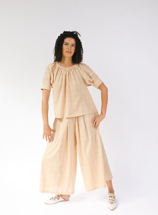  Seek Collective 반팔 티셔츠 Tanya Top Latte Plaid - OTHER BRANDS