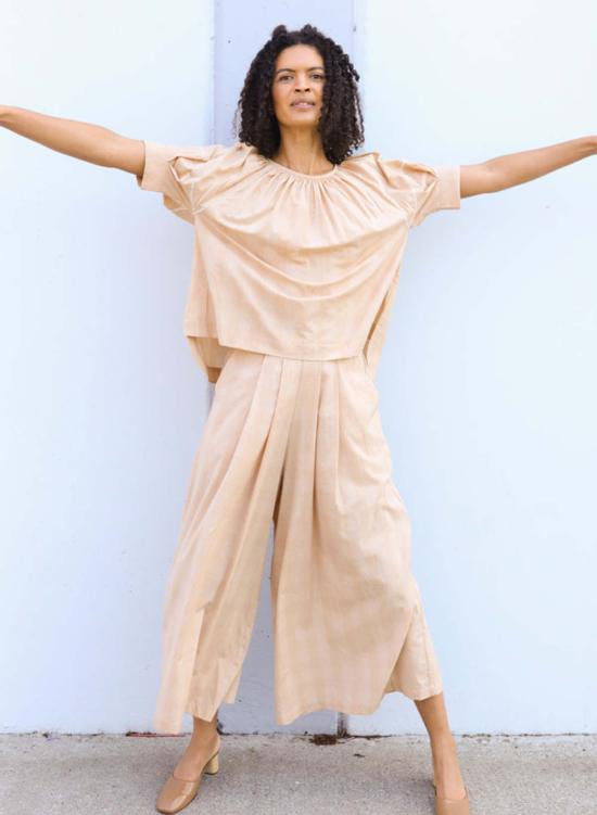  Seek Collective 반팔 티셔츠 Tanya Top Latte Plaid - OTHER BRANDS