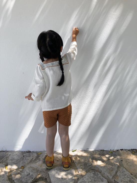  [키즈] 릴루 스커트 키즈 리일루 셰브론 니트 반바지 테라코타 - LIILU