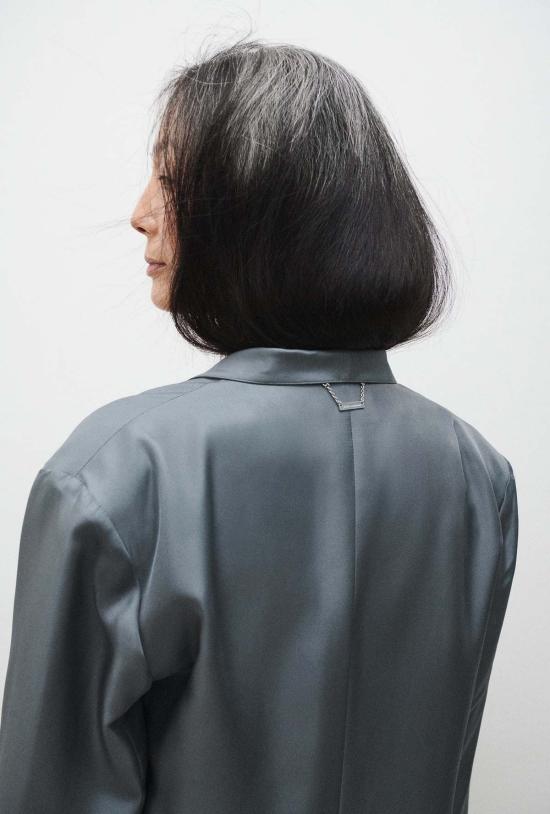  실크 런드리 수트 자켓 트윌 마이애미 블레이저 슬레이트 - SILK LAUNDRY