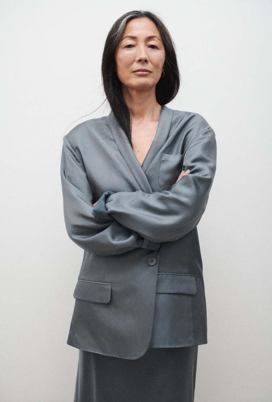  실크 런드리 수트 자켓 트윌 마이애미 블레이저 슬레이트 - SILK LAUNDRY