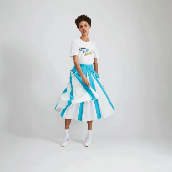  BATSHEVA 롱 스커트 바체바 프레야  스쿠버 스트라이프 - OTHER BRANDS