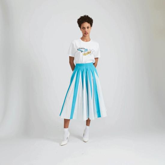  BATSHEVA 롱 스커트 바체바 프레야  스쿠버 스트라이프