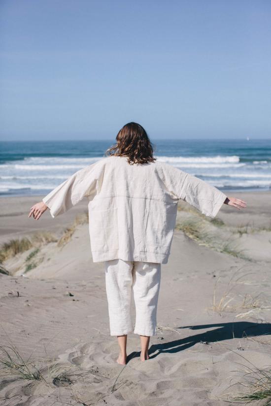  해피 프렌치 갱 트렌치 코트 인사이드 도트 코트 화이트 - HAPPY FRENCH GANG