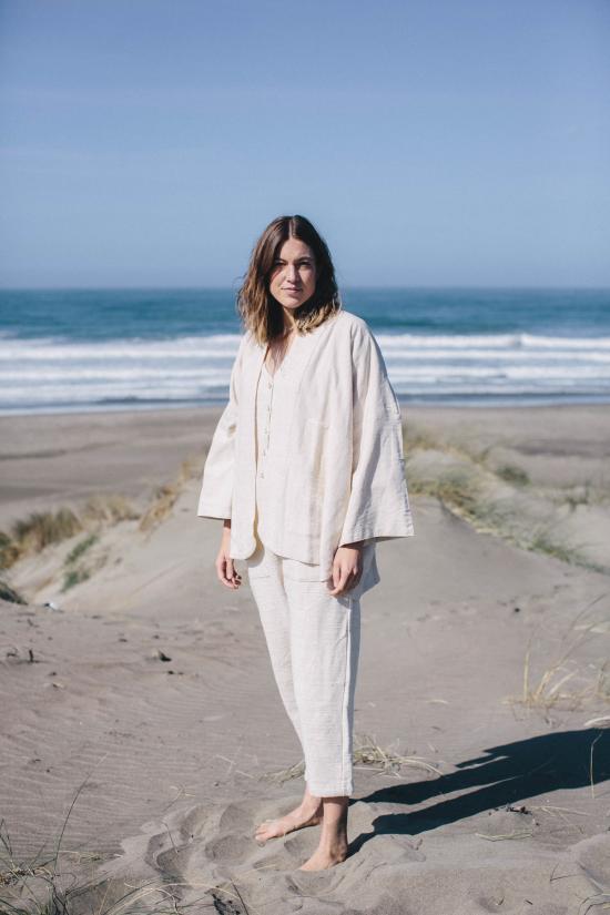  해피 프렌치 갱 트렌치 코트 인사이드 도트 코트 화이트 - HAPPY FRENCH GANG