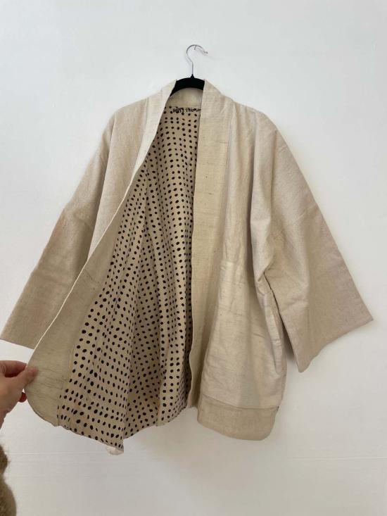  해피 프렌치 갱 트렌치 코트 인사이드 도트 코트 화이트 - HAPPY FRENCH GANG