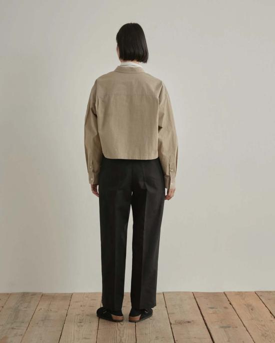  니콜슨&니콜슨 스트레이트 팬츠 니콜슨앤니콜슨 포트 2 F 플리츠 팬츠 블랙 - NICHOLSON & NICHOLSON