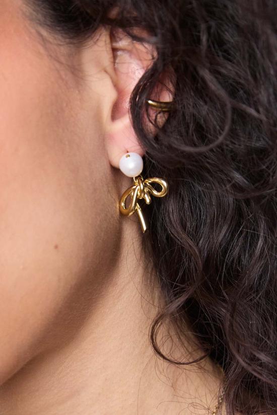  컴플리티드 웍스 이어링 Completedworks 진주 리본 귀걸이 (18캐럿 금도금) - COMPLETED WORKS