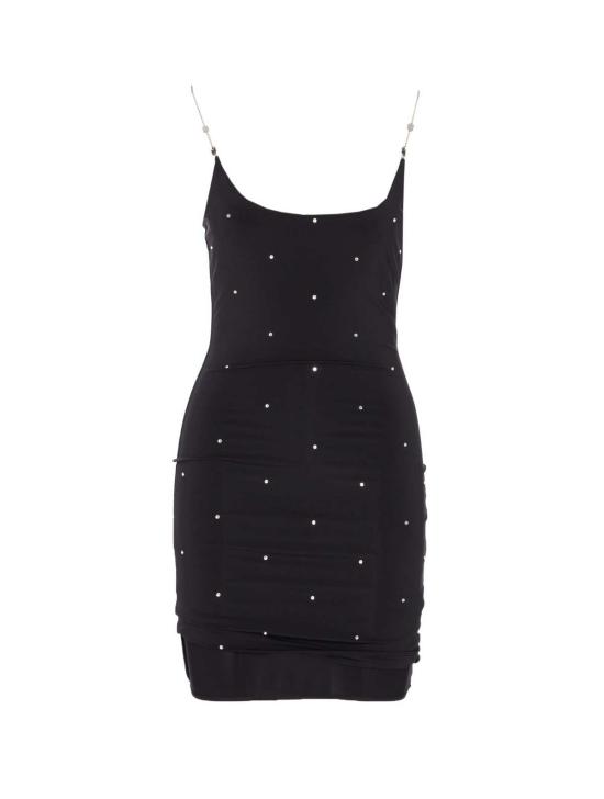  아미리 숏 원피스 크리스탈 미니 드레스 블랙