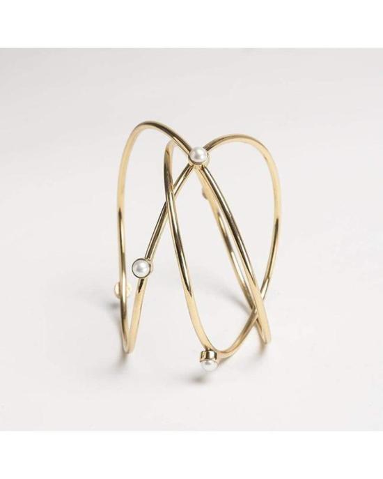  Cornelia Webb 팔찌 코넬리아 웹 진주 장식 트리플 와이어 골드 - OTHER BRANDS