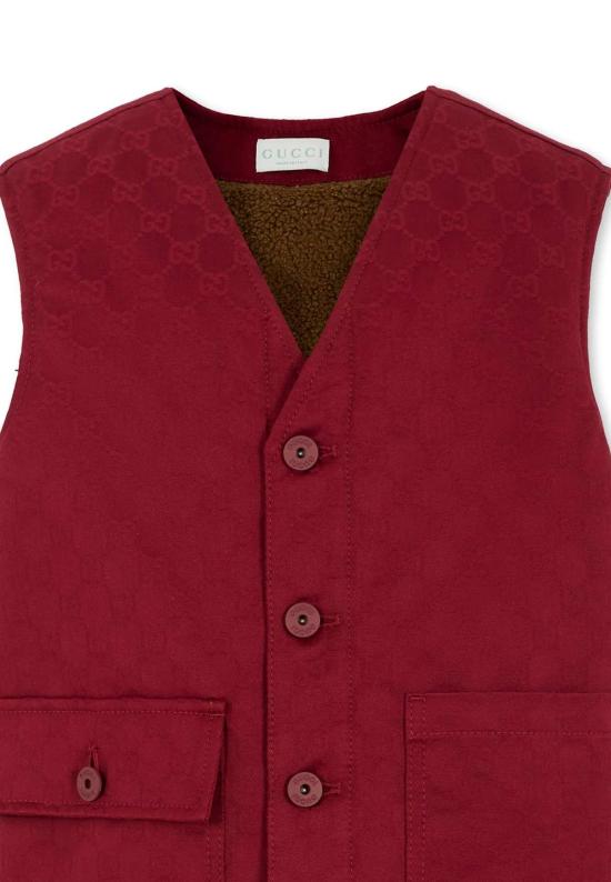  [키즈] 구찌 자켓 GG 자카드 베스트 레드 - GUCCI