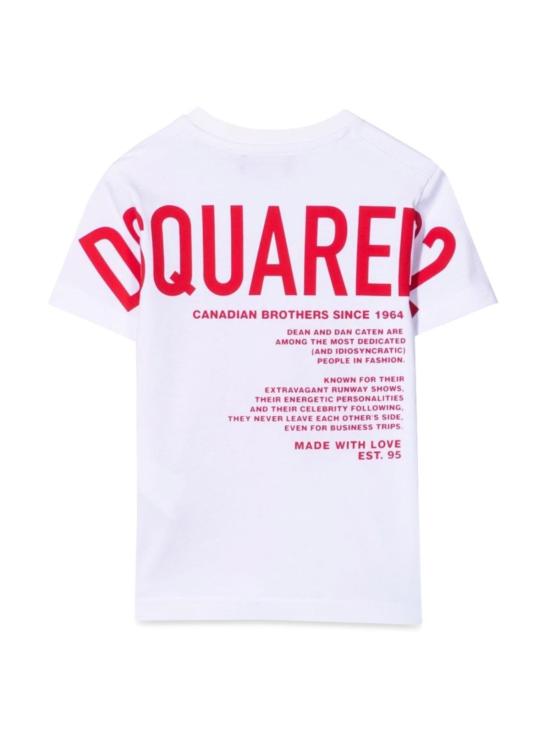  [키즈] 디스퀘어드2 트레이닝 상의 키즈 Dsquared2 릴랙스 마글리에타 티셔츠 화이트 - DSQUARED2