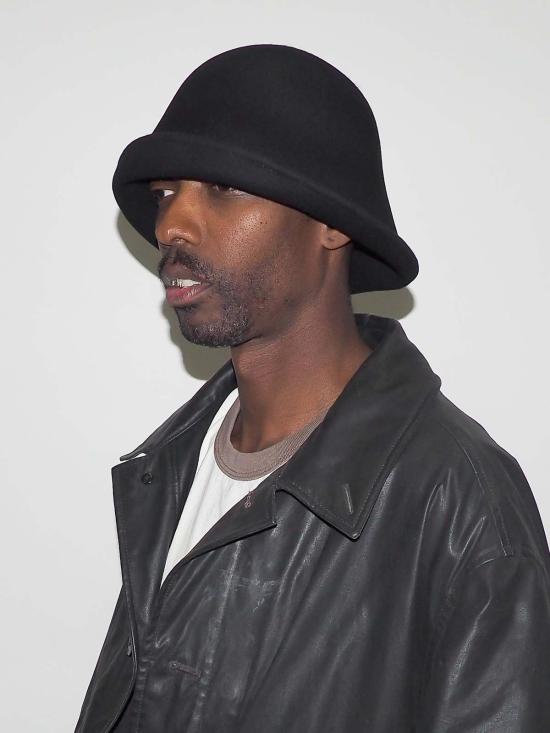  클라이드 모자 블랙 울 소재의 크라운 햇 - CLYDE