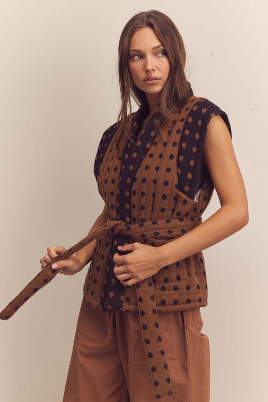  아멘테 베스트 퀼팅 타이 웨이스트  모카 - AMENTE