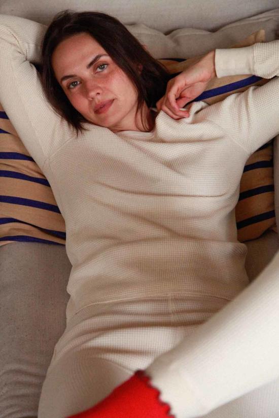  Noble 긴팔 티셔츠 노블 성인용 유기농 와플 탑 오트밀 - OTHER BRANDS