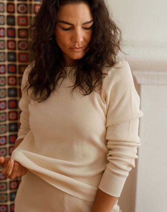  Noble 긴팔 티셔츠 노블 성인용 유기농 와플 탑 오트밀 - OTHER BRANDS