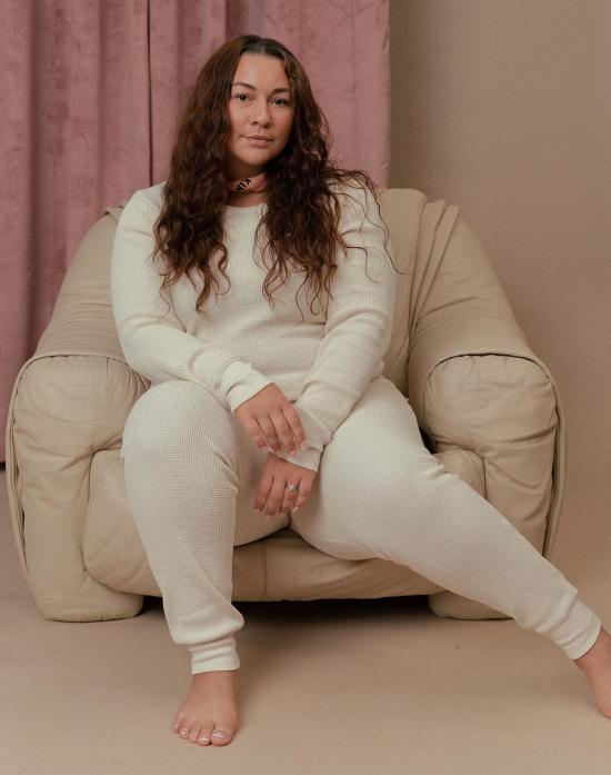  Noble 긴팔 티셔츠 노블 성인용 유기농 와플 탑 오트밀 - OTHER BRANDS