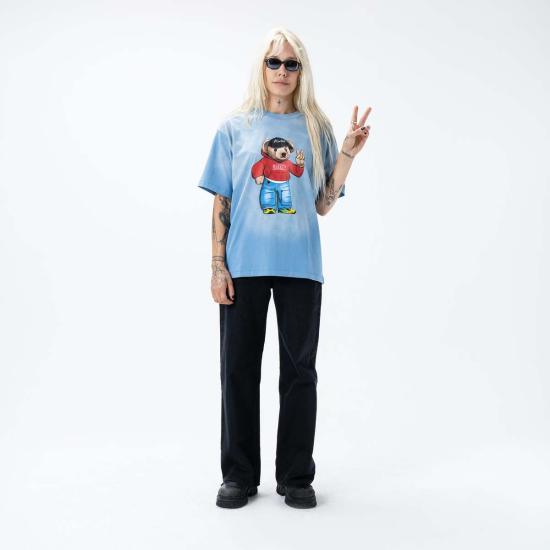  마켓 반팔 티셔츠 핏 체크 베어 티셔츠 - MARKET