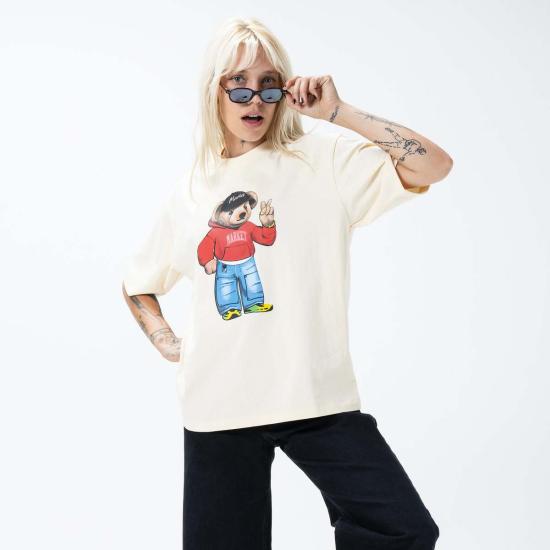  마켓 반팔 티셔츠 핏 체크 베어 티셔츠 - MARKET