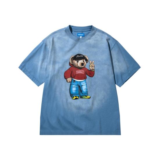  마켓 반팔 티셔츠 핏 체크 베어 티셔츠