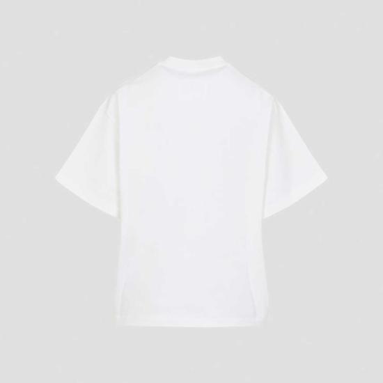  질샌더 반팔 티셔츠 질 샌더 오버사이즈 로고 티셔츠 포셀린 - JIL SANDER