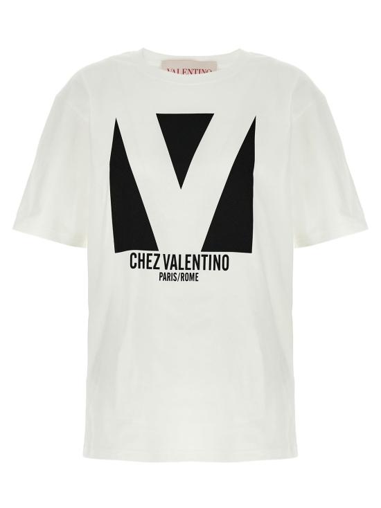  발렌티노 가라바니 반팔 티셔츠 Valentino Garavani Chez Valentino 티셔츠 화이트