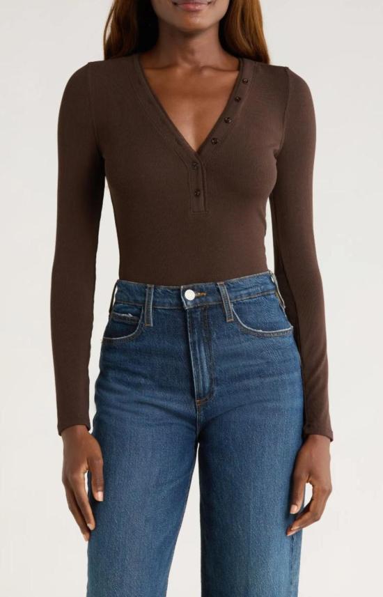  에볼럭시 긴팔 티셔츠 프레임 메쉬 트림 립 헨리