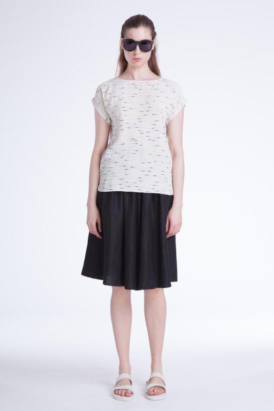  세선 반팔 티셔츠 세순 이즈 탑 고아 프린트 - SESSUN