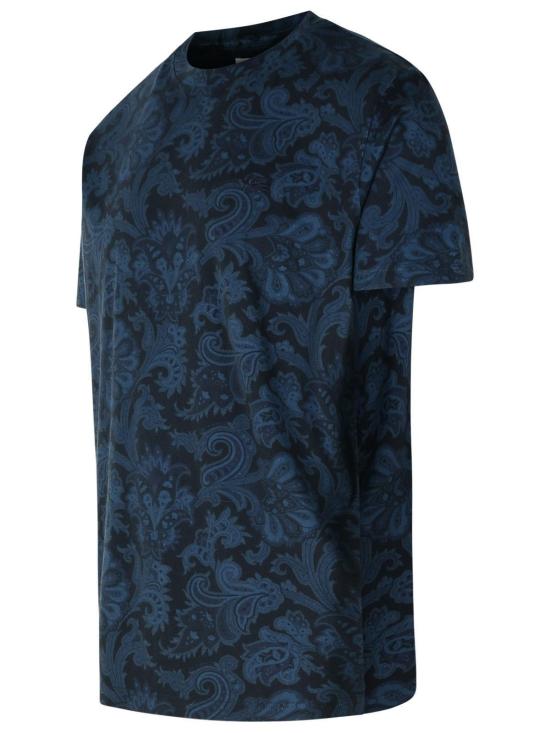  에트로 반팔 티셔츠 페이즐리 프린트 라운드넥 티셔츠 블루 - ETRO