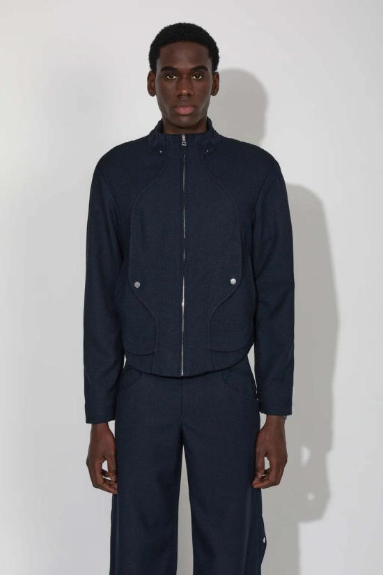  장 뤽 앰브리지 라벨 자켓 J.L A.L 퍼미안 재킷 라피스 블루 - J.L-A.L