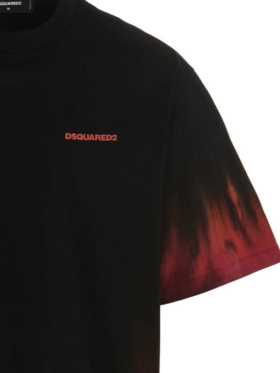  디스퀘어드2 반팔 티셔츠 Dsquared2 D2 플레임 드롭 티셔츠 멀티컬러 - DSQUARED2