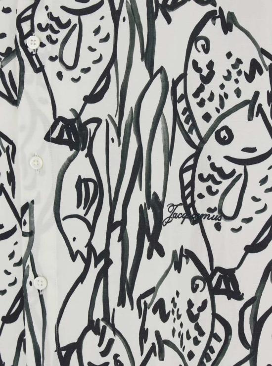  자크뮈스 탑 물고기 프린트 셔츠 (빨간색) - JACQUEMUS