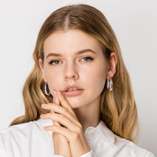  일레 란 이어링 볼드 라지 후프  실버 - ILLE LAN