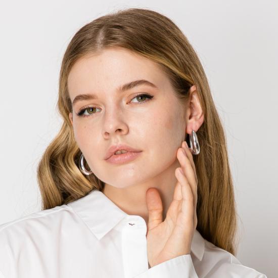  일레 란 이어링 볼드 라지 후프  실버 - ILLE LAN