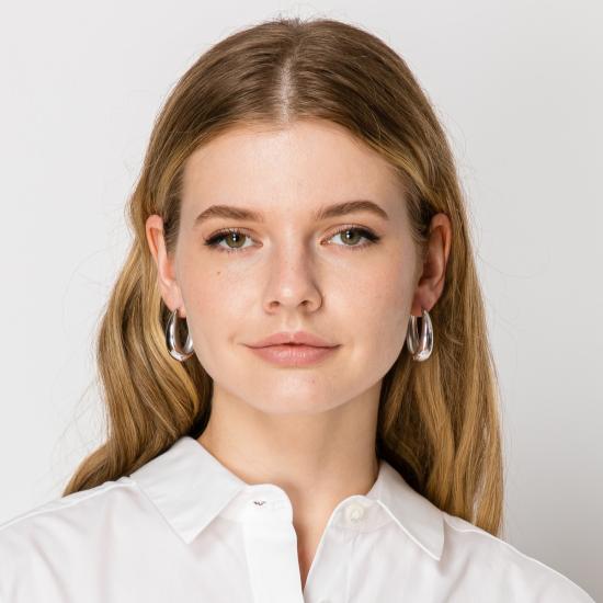  일레 란 이어링 볼드 라지 후프  실버