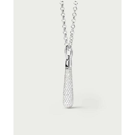  피디파올라 목걸이/팬던트 Pdpaola Pav 라지 드롭 펜던트 실버/파베 - PD PAOLA