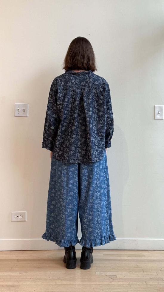  Nettle Studios 크롭 팬츠 네틀 스튜디오 러플 팬츠 플로럴 샴브레이 - OTHER BRANDS