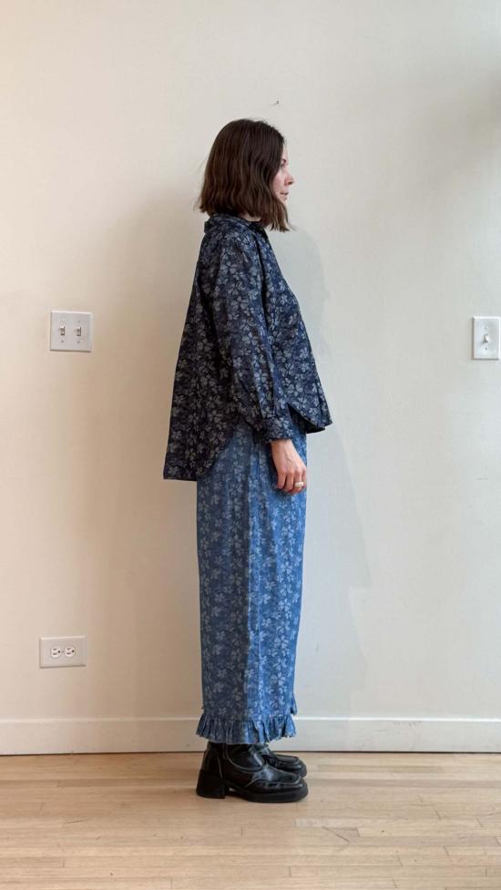  Nettle Studios 크롭 팬츠 네틀 스튜디오 러플 팬츠 플로럴 샴브레이 - OTHER BRANDS