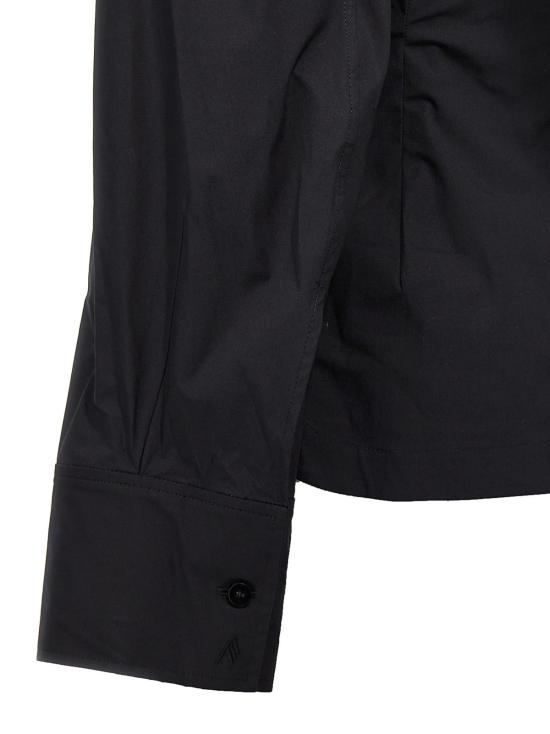  디 아티코 민소매 티셔츠 아티코 스트레치 포펠린 뷔스티에 셔츠 블랙 - THE ATTICO